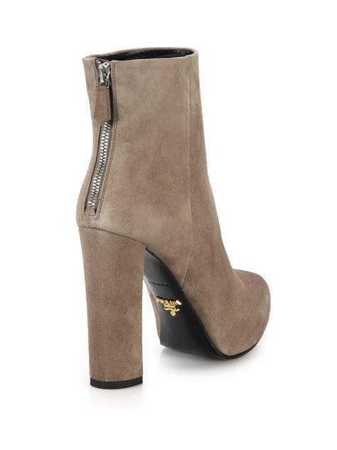 prada platform bootie|Prada suede booties.